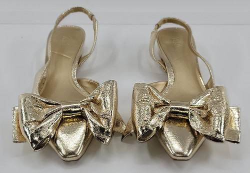 Nwot zara gold metallic - nwot, bow