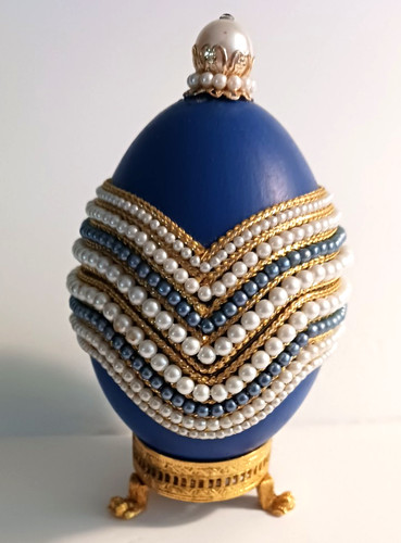 Vintage ostrich egg beaded - vintage,