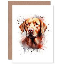 Red Labrador Retriever Lovers Gift Watercolour Pet Portrait Blank Greeting Card