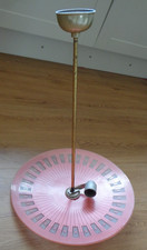 Vintage Pink 1950s Mid Century Modern MCM UFO Glass Ceiling Light Chandelier