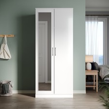 2 Doors Mirror Wardrobe High