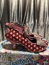 Irregular Choice Size 5 Red&Pink Glitter Heart “Total Freedom” Court Heels