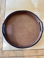 Ralph Lauren Leather Round Display Tray With Embossed Logo From Rl Bond Street