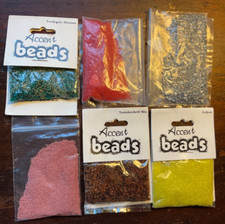 Bundle 6 packs - Glass Micro Accent Caviar Beads Glitter Nail Crafts Card Making