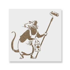 Rat Painter Banksy Stencil - Craft Airbrush Painting Wall Mylar Reusable