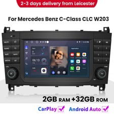 For Mercedes C-Class W203 Carplay Android Auto Car Radio GPS SAT NAV BT SWC DAB+
