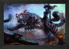 Big cat framed wall - wall, art