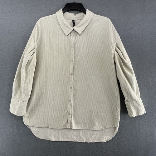 Zara womens cord - l, sage
