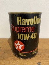 Vintage Texaco Havoline Supreme, 1 Quart Oil Can , Empty Display Item
