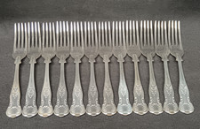 12 Vintage EPNS A1 Sheffield Kings Pattern Silver Plated Dinner Forks