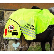 High Visibility Hi Vis Equestrian Horse Reflective Ride-On Mesh Sheet Quarter