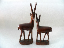 Pair Vintage Wooden Antelope /