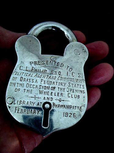 Antique silver padlock - silver,