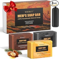 Mens Bar Soap Set, 3PC Natural