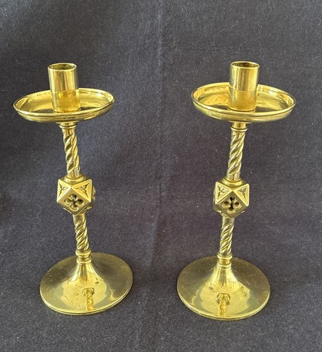 Pair antique brass - brass, altar
