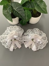 Romany/Spanish Frilly Socks Shoe Size 6-8.5 White Lace And A White Bow