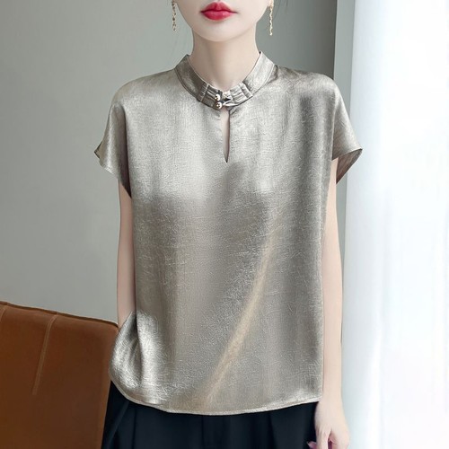 Women shiny shirt satin - women,