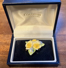 Coalport Flower Brooch with