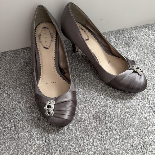 Debut silver grey satin court - satin,