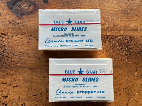 Vintage blue star - star, microscope