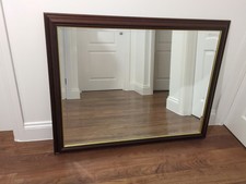Large Mahogany And Gold Mirror Bevelled Edge 1140mm X 885 mm