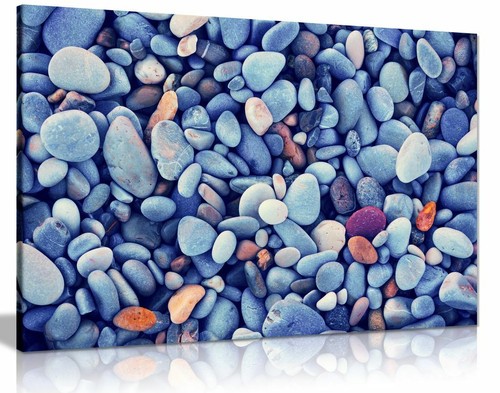 Blue beach pebbles - beach, stones