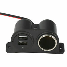 12V/24V Car Cigarette Lighter Socket Splitter Power Adapter Charger 2 USB Port