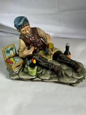 Vintage Porcelain Old Man Painting Ornament 