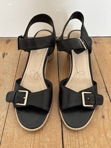 Clarks ladies black leather - ladies,