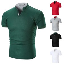 Mens Banded Collar Tee Polo
