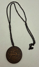 Caernarvon Castle Caernarfon Welsh Dragon Medal Medallion On Chain Necklace