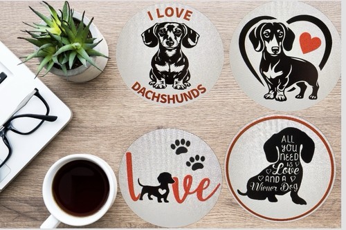 Dachshund coasters set - x, 4