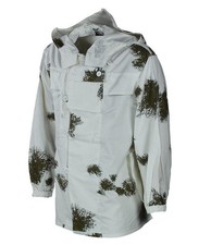 Genuine German Snow Camo Smock – Winter White Brushstroke Camouflage Over Parka