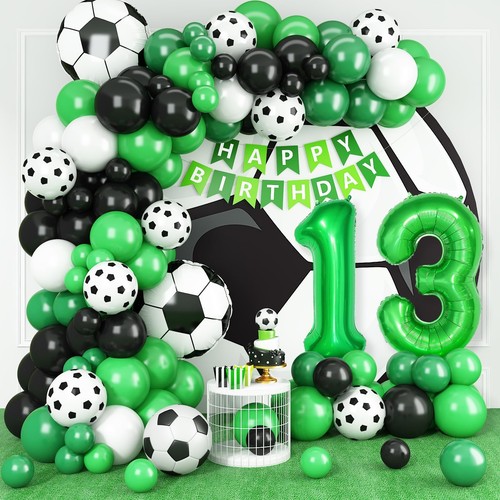 13th birthday soccer balloons - 13th,