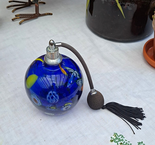 Blue art glass perfume - blue,