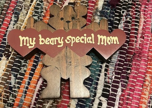Vintage hand painted - mom, teddy