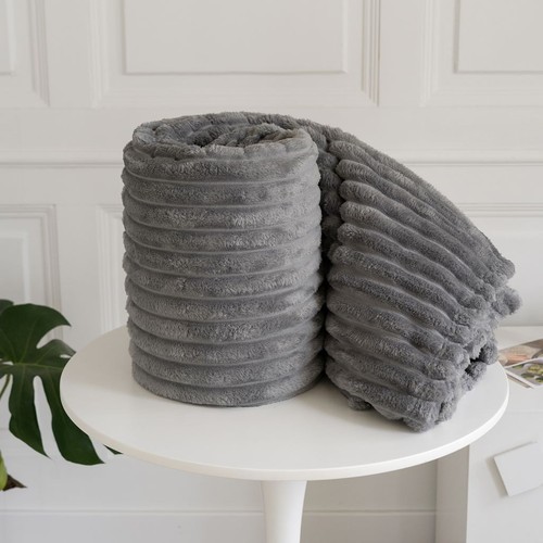Ribbed cord mink throw blanket - cord,
