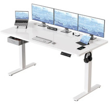 180cm Electric Standing Desk, Sit Stand Memory Home Office Desk White