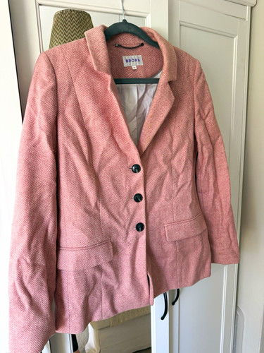 Brora pink herringbone tweed - pink,