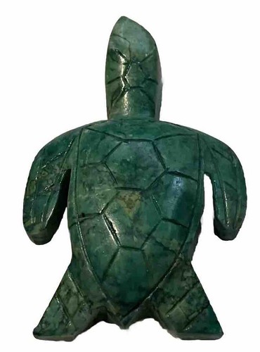Vintage green marble turtle - green,