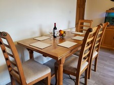 solid oak dining table 160cm x 90cm   and 2 chairs