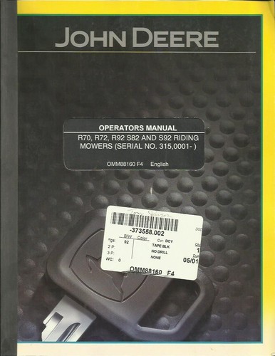 John deere r70 r72 - john, s82