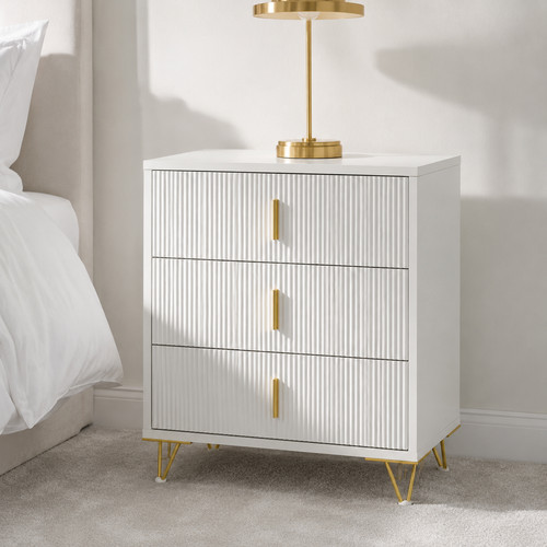 White gold chest drawers - gold,
