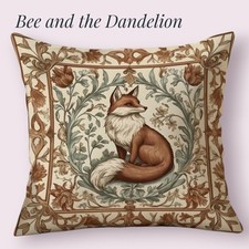 William Morris Inspired Fox  Animal Print Cushion COVER 45cm x 45cm