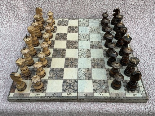 Decorative wooden chess set - decorative,