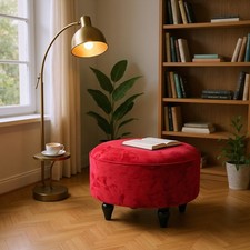 Red Deluxe Oval Footstool –