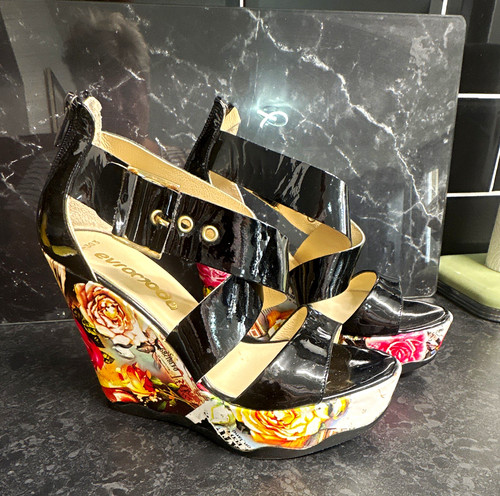 Europodo black patent floral - black,
