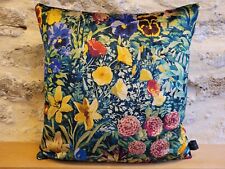 Liberty Arts Gails Garden Velvet Floral Dawn & Onyx Black Fabric Cushion Cover