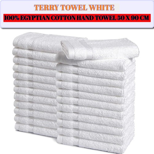 24x white hand towels - 24x, hotel