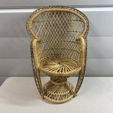 16” Vintage Wicker Peacock